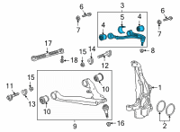 OEM 2022 Chevrolet Suburban Upper Control Arm Diagram - 84646948