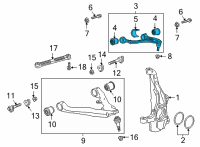 OEM 2021 Cadillac Escalade ESV Upper Control Arm Diagram - 84646948