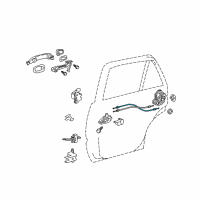 OEM 2009 Lexus RX350 Cable Assy, Rear Door Inside Locking Diagram - 69770-0E010