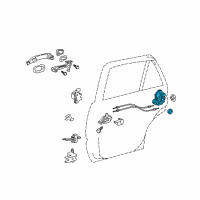 OEM Lexus RX400h Rear Door Lock Assembly, Left Diagram - 69060-33111