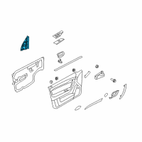 OEM 2009 Pontiac G3 Cover Asm, Front Side Door Window Frame Diagram - 96695628