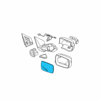 OEM 2007 Acura MDX Mirror Sub-Assembly, Driver Side (Heated) (Flat) Diagram - 76253-STX-A02