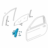 OEM 2002 Honda Insight Regulator Assembly, Left Front Door Power Diagram - 72250-S3Y-A02