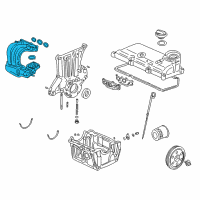 OEM 2003 Honda Insight Manifold Assembly, Intake Diagram - 17000-PHM-006