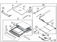 OEM 2020 Hyundai Sonata W/STRIP-PANORAMAROOF RR Glass Diagram - 81644-L1000