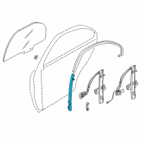OEM Kia Spectra Guide Assembly-Glass A, Rear Diagram - 0K2A17260X