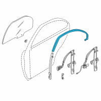 OEM Kia Sephia Chan-Glass Run, RH Diagram - 0K2A172605C