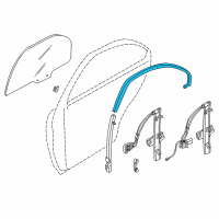 OEM 2000 Kia Sephia Chan-Glass Run, RH Diagram - 0K2A172605C