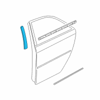 OEM 2005 Cadillac CTS Applique, Rear Side Door Window Frame Front Diagram - 21997800
