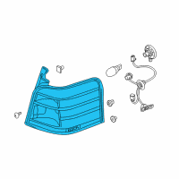 OEM Ford Taurus X Tail Lamp Assembly Diagram - 8F9Z-13404-A