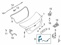 OEM 2021 Nissan Altima Inside Handle Trunk Lid Diagram - 84690-6CA0A