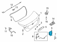 OEM 2020 Nissan Sentra Lock Trunk Lid Diagram - 84631-6CA0A