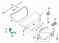 OEM Nissan Sentra Hinge Assy-Trunk Lid, RH Diagram - 84400-6LB0A