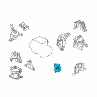 OEM 2014 Acura RDX Rubber Assembly, Front Transmissionmounting (Lower) Diagram - 50850-TX4-A01