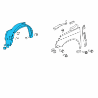 OEM Honda Fender Assembly, Right Front (Inner) Diagram - 74100-SXS-A10