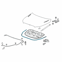 OEM 2015 Buick LaCrosse Weatherstrip Asm-Hood Front Diagram - 9056811