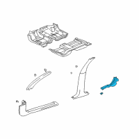 OEM 2002 Pontiac Bonneville Retainer Asm-Rear Side Door Opening Floor Carpet *Very Dark Gray Diagram - 25707657