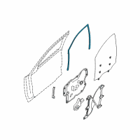 OEM 2013 Nissan Maxima Glass Run Rubber-Front Door, RH Diagram - 80330-9N00A