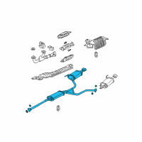 OEM Acura Muffler Set, Passenger Side Exhaust Diagram - 18030-S3V-A21