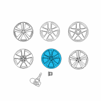 OEM Dodge Charger Black Vapor Aluminum Wheel Diagram - 1PA57SZGAB