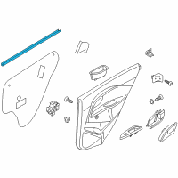OEM 2017 Kia Rio WEATHERSTRIP-Rear Door Belt Inside Diagram - 832311W000