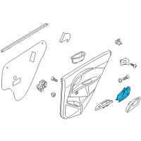 OEM Kia Rear Door Outside Handle Assembly, Left Diagram - 836101W000JBW