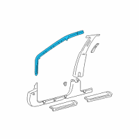 OEM 1998 Pontiac Sunfire Molding Asm-Windshield Side Upper Garnish *Graphite Diagram - 22606828