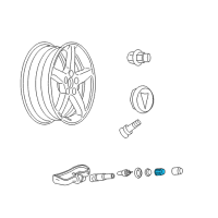 OEM Pontiac Solstice Tire Sensor Cap Diagram - 15853318