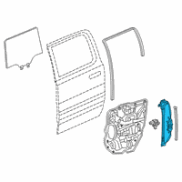 OEM 2021 Ram 1500 Rear Door Window Regulator Right Diagram - 68321316AA