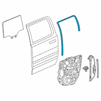 OEM Ram Rear Door Glass Run Diagram - 68285724AF