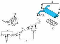 OEM Kia Seltos Rear Muffler Assembly Diagram - 28710Q5210