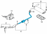 OEM Kia Seltos Center Muffler Assembly Diagram - 28650Q5250
