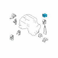 OEM Nissan Quest Rear Engine Mount Bracket Diagram - 11332-7Y100