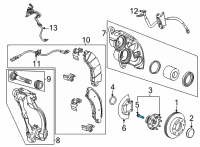 OEM 2022 GMC Sierra 2500 HD Wheel Hub Bolt Diagram - 09599478