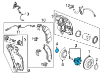 OEM 2021 Chevrolet Silverado 2500 HD Hub & Bearing Diagram - 13512699