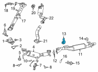 OEM Ram Bracket-Exhaust Diagram - 68352966AA