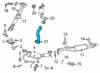 OEM 2022 Ram 1500 Exhaust Extension Muffler Diagram - 68268209AB