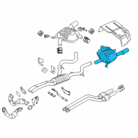 OEM BMW 335xi Rear Silencer, Left, With Exhaust Flap Diagram - 18-30-7-604-830