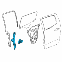 OEM 2017 GMC Canyon Rear Driver Side Power Window Regulator And Motor Assembly (Lh) Diagram - 23205612
