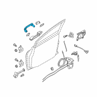 OEM Nissan Versa Outside Handle Grip, Passenger Side Diagram - 80640-9KA0A