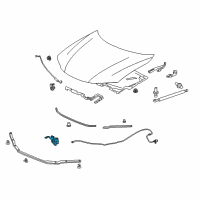OEM Honda Accord Lock Assembly, Hood Diagram - 74120-T2A-A01