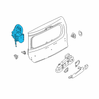 OEM Nissan Cube Back Door Lock & Remote Control Assembly, Left Diagram - 90501-1FC0B