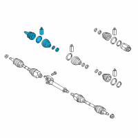 OEM 2013 Hyundai Santa Fe Joint & Boot Kit-Front Axle Wheel Diagram - 49580-C5050