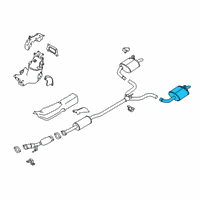 OEM 2019 Nissan Altima Exhaust Muffler Assembly Diagram - 20110-6CA0A