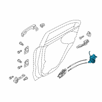 OEM Kia Rio Rear Door Latch Assembly, Right Diagram - 814211W020