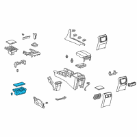 OEM 2011 Lexus GX460 Rear Console Box Cup Holder Assembly Diagram - 55630-60051-E0