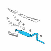 OEM GMC Envoy Exhaust Muffler Assembly (W/ Resonator, Exhaust & Tail Pipe Diagram - 25839182