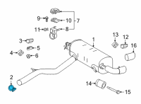 OEM 2022 Toyota GR Supra Muffler & Pipe Clamp Diagram - 90118-WA372