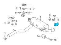 OEM Toyota GR Supra Tailpipe Extension Diagram - 17448-WAA02