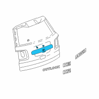 OEM 2010 Saturn Outlook Applique Asm-Lift Gate Center (W/ Rear License Plate L*Chrome Diagram - 25947297